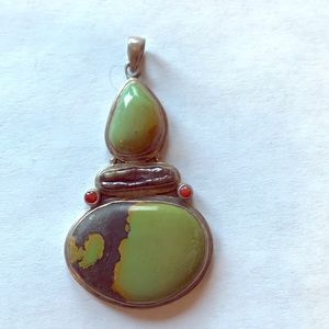 2.5 X 1.5 RARE Green Turquoise Pendant
